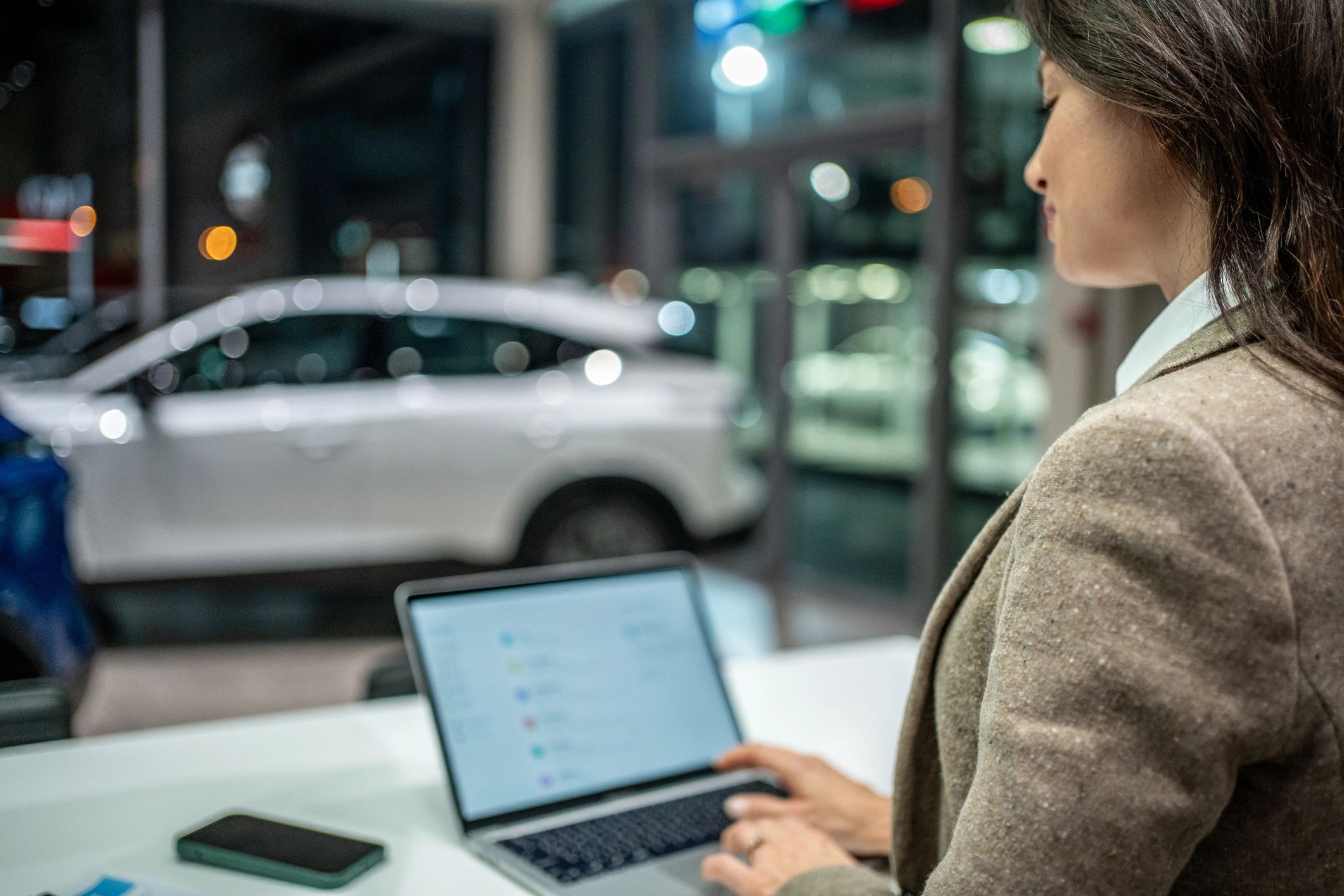 modern car dealership office